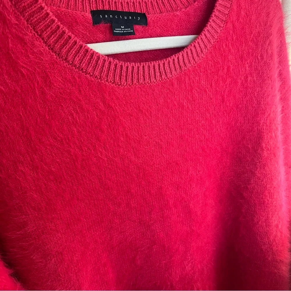 SANCTUARY FLUFF IT UP SWEATER ROUGE Size M - Picture 6 of 14
